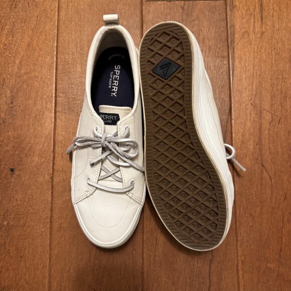 Sperry Women’s White Leather Platform Sneakers – Size 9 – Memory Foam Comfort - Picture 2 of 6